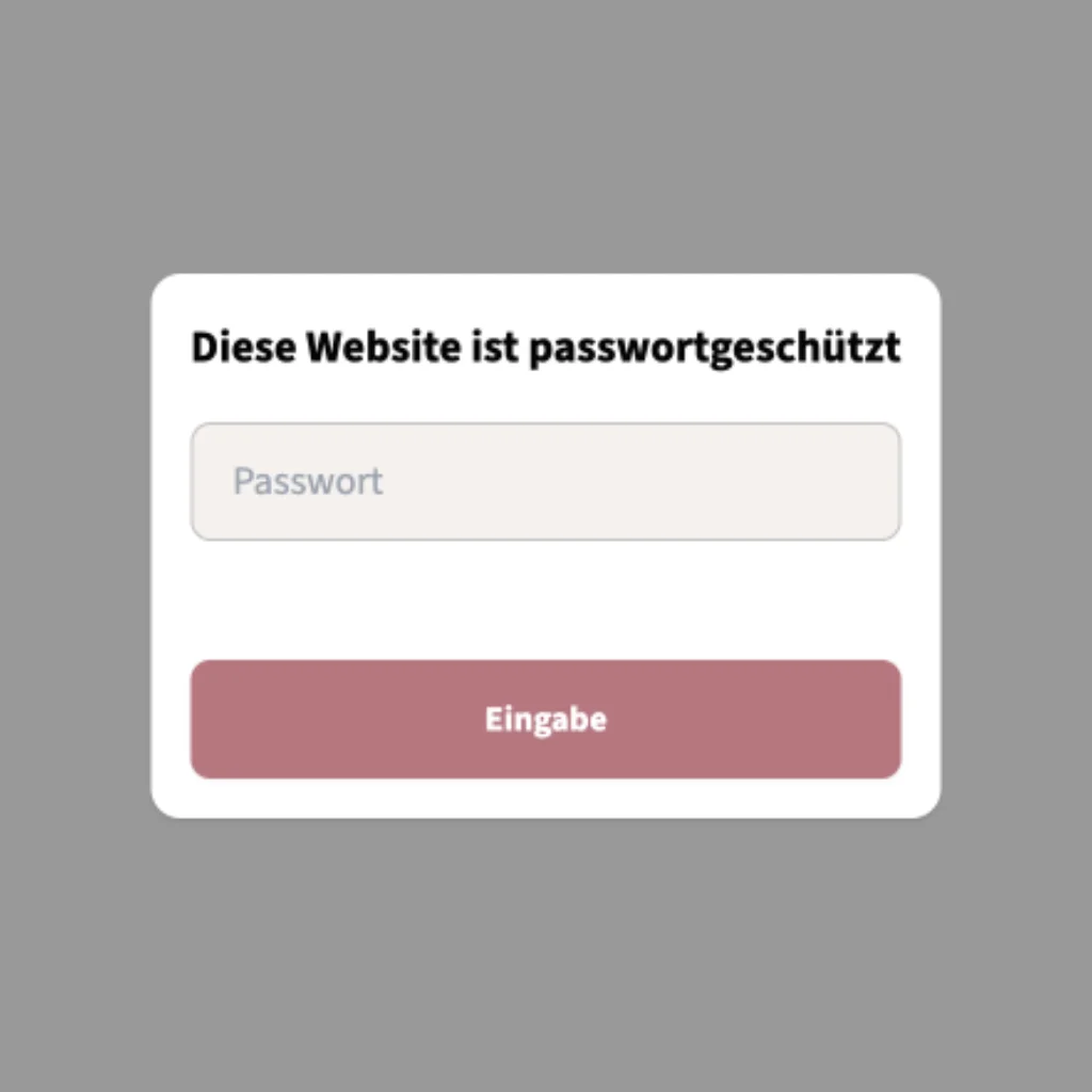 WeddyBook Passwortschutz